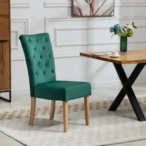 Pienza Velvet Dining Chairs - Set of 2 - Green