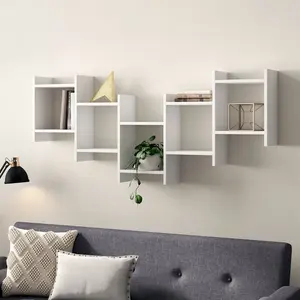 Dillow 10 Piece Floating Shelf Modern Wall-Mounted Storage and Display White