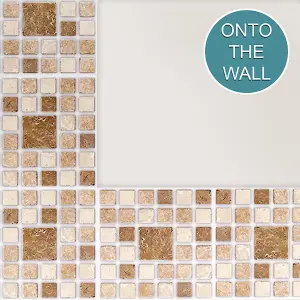 Stick and Go Self Adhesive Stick On Tiles Roman Mosaic 6" x 6" Box of 8 Apply over any tile, or directly on to the wall