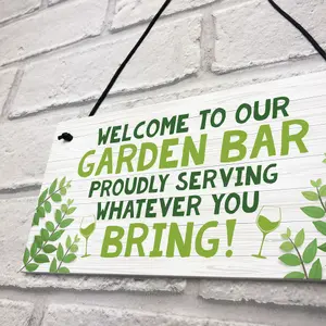 Garden Bar Sign Hanging Door Wall Home Bar Sign Sign Gift Bar Sign