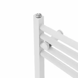 Wiest Straight Heated Towel Rail Radiator Bathroom Ladder Warmer White / 100cm H x 60cm W x 3cm D