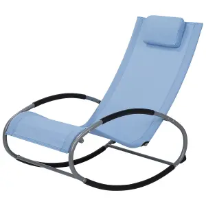 Beliani Modern Sun Lounger Fabric Blue CAMPO