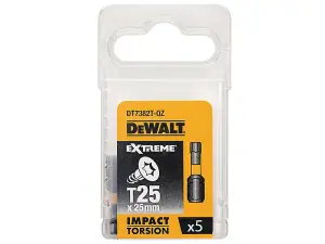 5 x Dewalt DT7382T-QZ Impact Torsion Bits TX25 x 25mm DEWDT7382TQZ