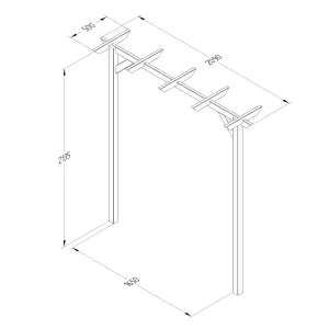 Forest Garden Hanbury flat top European softwood Arch (H) 213.5cm x (W) 209cm