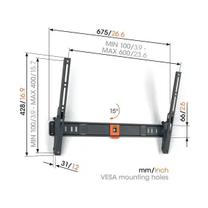 TVM 1615 Tilting TV Wall Mount