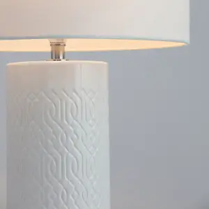 Dactyl Embossed ceramic White Table light