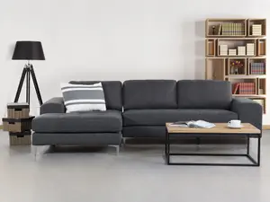 Right-Hand Corner Sofa KIRUNA Dark Grey Fabric Right Hand