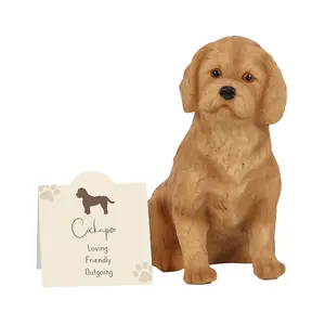 Cockapoo Dog Ornament with Mini Standing Sentiment Card