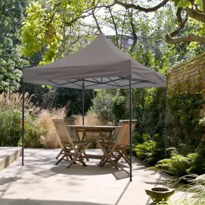 No Sides Silver Lined Gazebo 3x3m Dark Grey