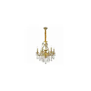 Luminosa Gioconda  6 Light Crystal Chandelier Antique Gold Finish, E14