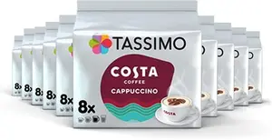 Tassimo Costa Cappuccino Coffee Pods - 10 Packs (80 Drinks)