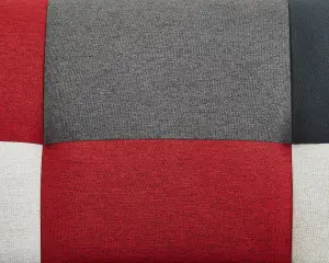 Paddock 3 Seater Patchwork Fabric Red Grey Charcoal Clic Clac Sofabed