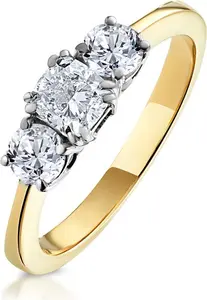 3 Stone Meghan Lab Diamond Engagement Ring 1Ct F/Vs1 in 18K Gold