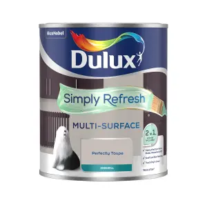 Dulux Simply Refresh Perfectly Taupe Eggshell Multi-surface Emulsion paint, 750ml