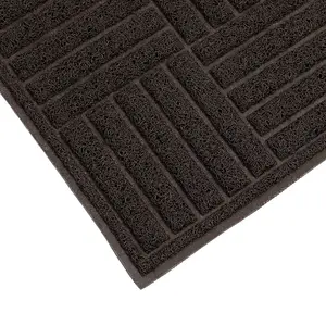 JVL Mud Grabber Spaghetti Scraper Doormat, 40x60cm, Brown Square