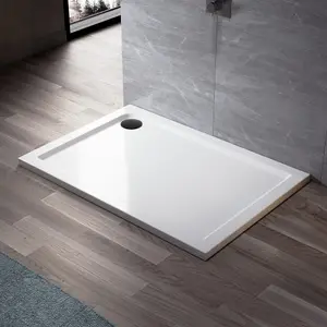 ENKI Matt Black Fast Flow Shower Tray Waste 90mm