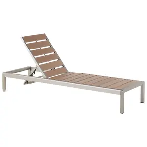 Sun Lounger Metal Light Wood NARDO