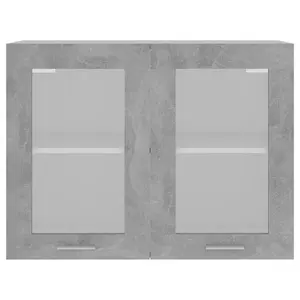 Eliotte Wall Mounted Display Cabinet Light Grey