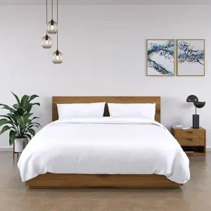 100% Bamboo Bedding Set White / Double Duvet Cover + 3 Additional Pieces