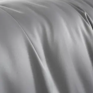 Silky Soft Satin Duvet Cover Set with Pillowcases Silver / Single Duvet Cover + 1 Standard Pillowcase