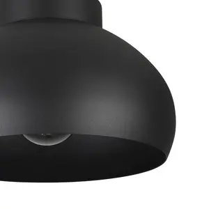 EGLO Mogano 2 Domed Black Semi- Flush Ceiling Light