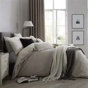 DUSK Cambridge 200 Thread Count Duvet Cover - Natural/Black - King Size