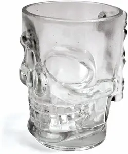 4Pcs Halloween 3D Skull Shot Glasses - Clear 55ml Tableware for Striking Decor