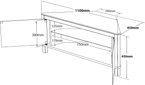 MDA Designs VOLANS Tru-Corner Remote Friendly Doors Black/White Reversible Panel LCD/Plasma/LED TV up to 42" Corner TV Cabinet