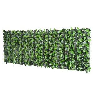 Outsunny Artificial Leaf Hedge Screen Privacy Fence Panel for Garden 3Mx1M