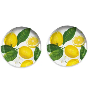 Purely Home Lemon Fresh Melamine Side Plates - Set of 2