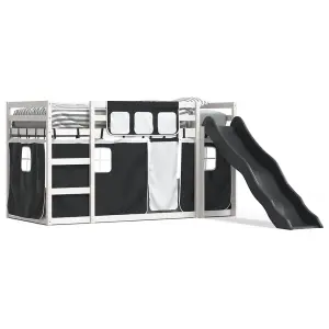 Berkfield Bunk Bed without Mattress with Slide White and Black 80x200 cm