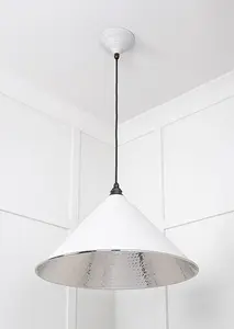 Hammered Nickel Hockley Pendant in Flock