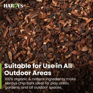 Hardys 60L Organic Mini Wood Bark Mulch - Spruce Chippings, Ideal for Ground Cover, Landscaping, Top Dressing, Root Insulation