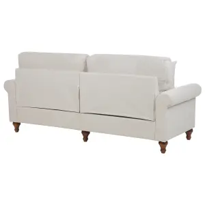 3 Seater Fabric Sofa Beige GINNERUP