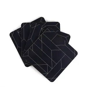 Geometric Printed Marble Cork Placemat Square 4PK