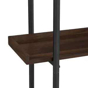 Jessica 92cm W Steel Etagere Bookcase Dark Walnut