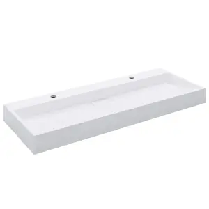 Berkfield Wash Basin 120x46x11 cm Mineral Cast/Marble Cast White