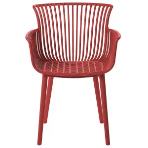 Set of 4 Garden Chairs PESARO Red