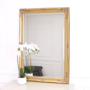 Andrews Flat Wall Mirror Antique Gold / 100cm x 70cm W