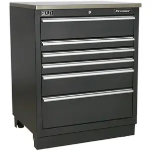 775mm Heavy Duty Modular Garage Storage Cabinet with 6 Locking Drawers