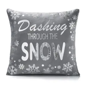 Dashing through the snow 18" Christmas Cushion