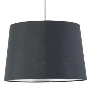 First Choice Lighting Set of 2 Zoey Grey with Silver Inner Easy Fit Pendant or Lamp Shades