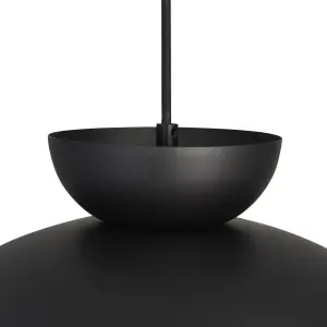 Stacked Matt Black LED Pendant ceiling light, (Dia)380mm