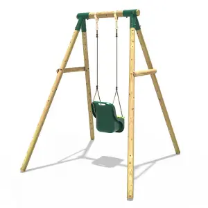 Rebo Wooden Garden Swing Set with Baby Seat - Pluto Green