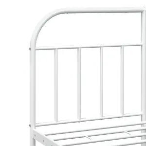 Berkfield Metal Bed Frame with Headboard and Footboard White 183x213 cm