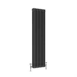 Right Radiators 1500x382 mm Vertical Traditional 3 Column Cast Iron Style Radiator Anthracite