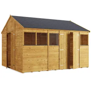 BillyOh Expert Tongue and Groove Apex Workshop with Dual Entrance - 12x10 - Windowed