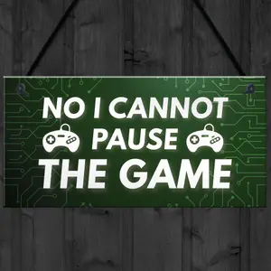 Gamer Sign Player Online Retro Gaming Sign Wall Bedroom Door Sign Gift For Son Dad