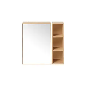 GoodHome Avela Matt Brown Oak effect Bathroom Wall cabinet (H)70cm (W)70cm