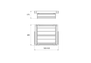 Elite shoe storage rack - wardrobe organiser - 600mm, graphite